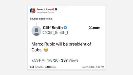 "¡Me parece bien!": Trump reacciona a la idea de que Rubio será el "próximo presidente de Cuba"