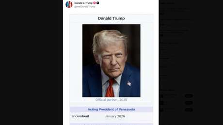 Trump publica imagen que lo proclama "presidente interino de Venezuela"