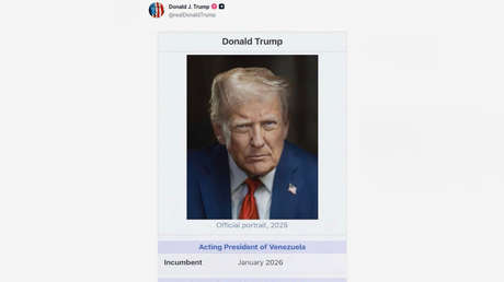 Trump publica imagen que lo proclama "presidente interino de Venezuela"