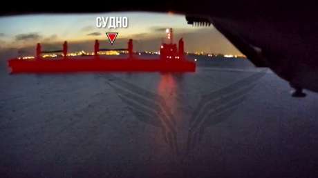 VIDEO: Dron ruso neutraliza un buque cerca del puerto de Odesa