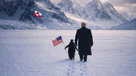 "Abraza al pingüino": La imagen de Trump que publica la Casa Blanca en medio de la crisis de Groenlandia