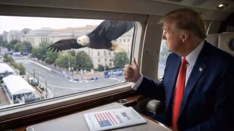 Llega volando e inaugura una carrera de la IndyCar: Trump publica épico video hecho con IA