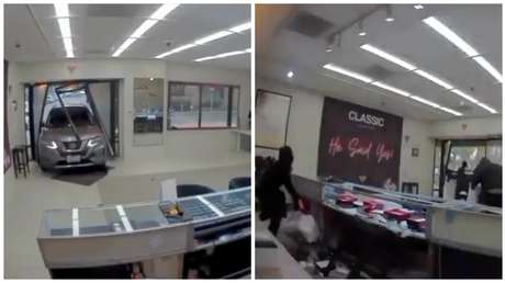 VIDEO: Ladrones irrumpen en una joyería en coche y la arrasan en segundos