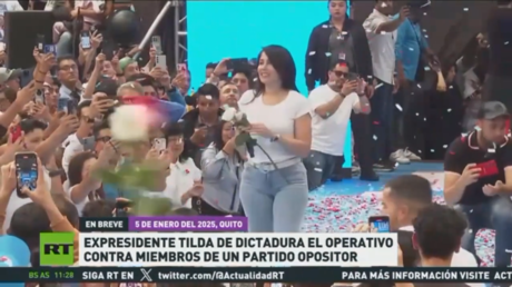 Expresidente ecuatoriano tilda de dictadura el operativo contra miembros de un partido opositor