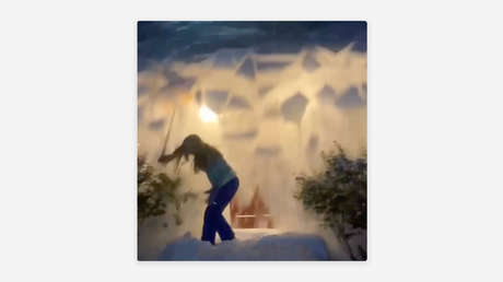 VIDEO: Intento de limpiar la nieve del techo tiene un final épico