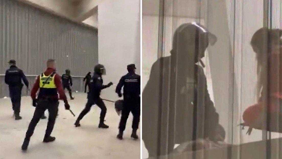 Enfrentamientos entre la Policía y aficionados tras la victoria del Osasuna sobre el Real Madrid (VIDEO)