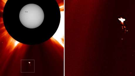 Captan un enigmático objeto con forma de pájaro gigante cerca del Sol