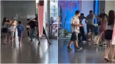 VIDEO: Brutal pelea entre dos hombres por una exnovia en un museo