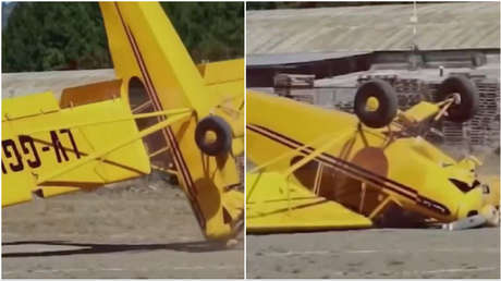 VIDEO: Avioneta sufre un incidente durante una exhibición aérea