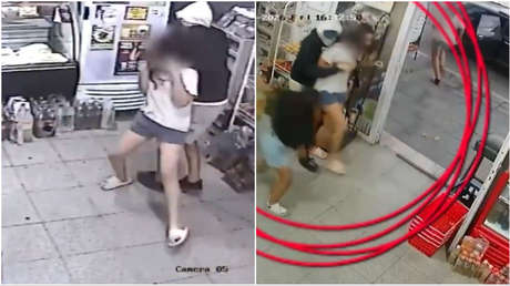 FUERTE VIDEO: Delincuentes sujetan del cuello a una menor durante un robo 'piraña'