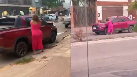VIDEO: Destroza a martillazos la camioneta de su expareja a plena luz del día