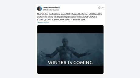 "Se acerca el invierno": La reacción de Medvedev al vencimiento del tratado de armas estratégicas con EE.UU.