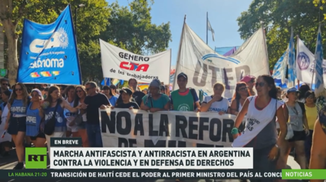 Marcha antifascista y antirracista en Argentina contra la violencia y en defensa de derechos