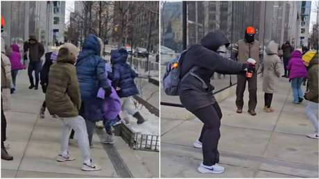 Dramática lucha contra el viento de un grupo de turistas (VIDEO)