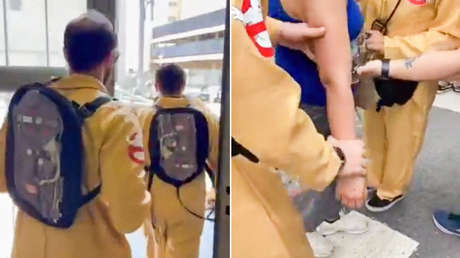 VIDEOS: Policías disfrazados de cazafantasmas y aliens atrapan a ladrones en carnaval de Sao Paulo