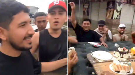 Con el agua hasta el pecho: jóvenes celebran un cumpleaños en medio de inundaciones en Colombia (VIDEO)