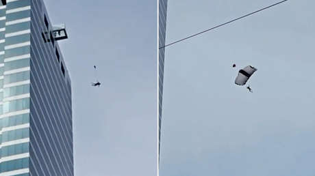 VIDEO: Se lanza desde el piso 42 de un hotel en México y esto es lo que pasa