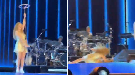 VIDEO: La aparatosa caída de Shakira en un concierto en El Salvador