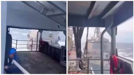 Graban el supuesto momento en que dos buques de EE.UU. colisionan en el Caribe (VIDEO)