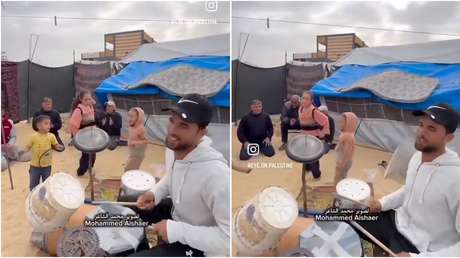 VIDEO: Músico entretiene a niños en Gaza con una batería hecha con basura