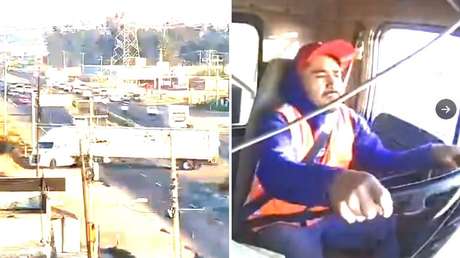 Impacto devastador: camión se estrella violentamente contra un tráiler y lo hace pedazos (VIDEO)