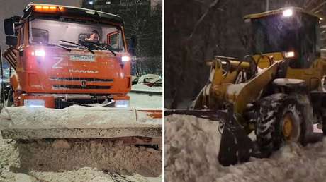 Maquinaria al máximo: Moscú lanza una limpieza masiva por la 'nevada del siglo' (VIDEO)