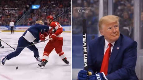 Trump publica un video de él venciendo a Canadá en hockey