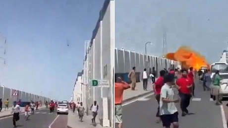 IMÁGENES de la caída de un misil derribado en Catar (VIDEO)