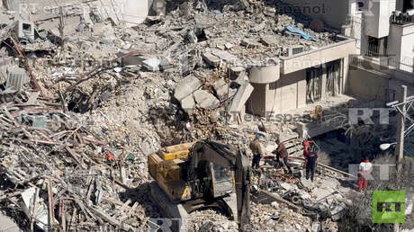 IMÁGENES de la destrucción tras un bombardeo cerca de la oficina de RT en Teherán