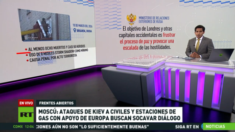 Moscú: Ataques de Kiev contra civiles y estaciones de gas con apoyo de Europa buscan socavar el diálogo