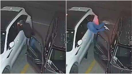 VIDEO: Ladrón rompe vidrio de camioneta y roba pertenencias