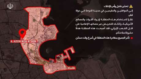 Irán emite avisos para que se evacuen zonas de la capital de Catar