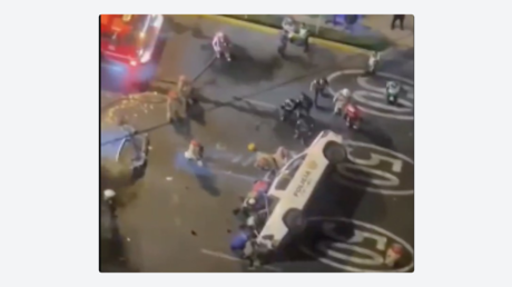 VIDEO: Patrullero da vueltas de campana en plena persecución en Perú