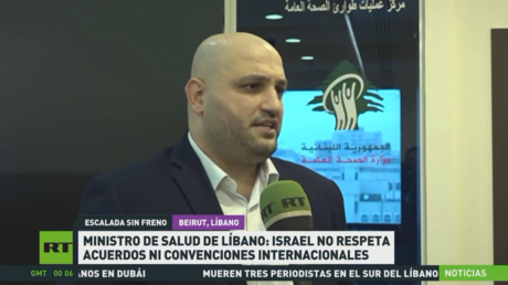 Ministro de Salud de Líbano: Israel no respeta acuerdos ni convenciones internacionales