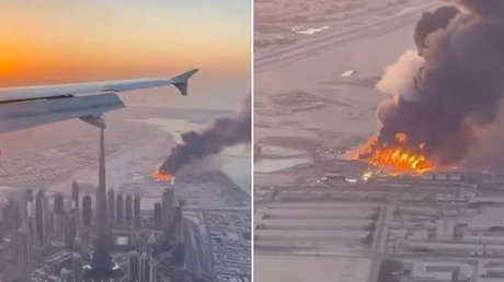 VIDEO: Incendio devora una fábrica de aluminio emiratí tras ataque iraní