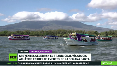 Creyentes celebran el tradicional Viacrucis Acuático en Nicaragua