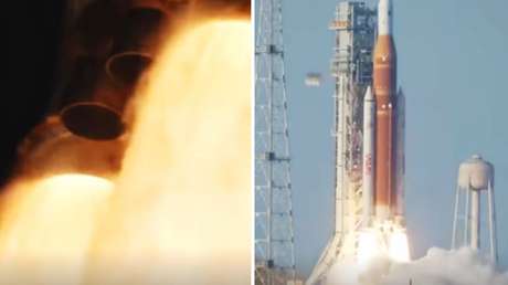 MOMENTO DEL DESPEGUE de la histórica misión Artemis II rumbo a la Luna