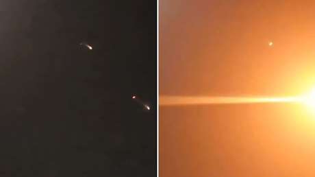 MOMENTO en el que misiles iraníes atraviesan el espacio aéreo israelí