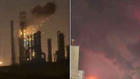 VIDEO: Momento del impacto de drones iraníes en una instalación energética de Kuwait