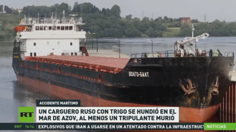 Carguero ruso con trigo se hundió en el mar de Azov, al menos un tripulante murió