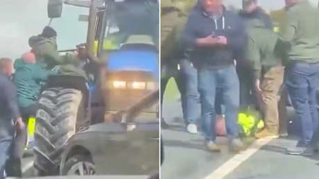 VIDEO: Policía irlandesa saca violentamente a un agricultor de su tractor en una protesta
