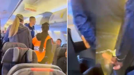 Futbolista bromea con "bomba" en un avión y lo paga caro (VIDEO)
