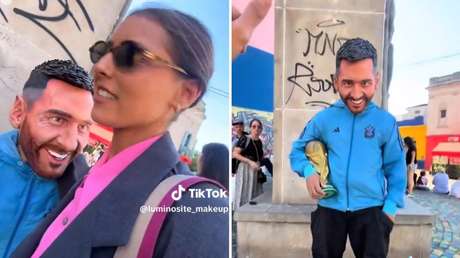 VIDEO: Quiso acercarse a darle un beso a una 'estatua' de Messi y casi termina en terapia