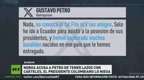 Noboa acusa a Petro de tener lazos con cárteles, el presidente colombiano lo niega