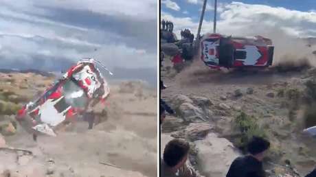 VIDEO IMPACTANTE del momento en que un coche de 'rally' vuela por los aires y choca contra el público