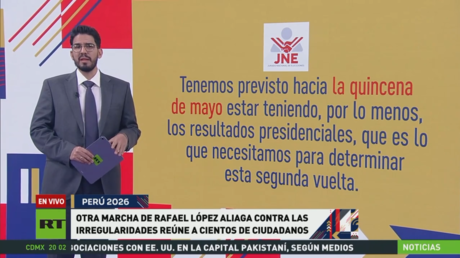 Otra marcha de Rafael López Aliaga contra las irregularidades de las elecciones de Perú reúne a cientos de ciudadanos