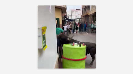 Hombre muere tras ser corneado por un toro en España (FUERTE VIDEO)