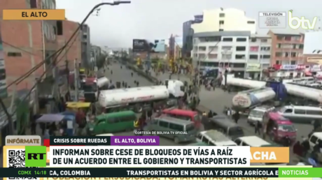 Levantan los bloqueos de tránsito en Bolivia tras firma de acuerdo entre el Gobierno y transportistas 