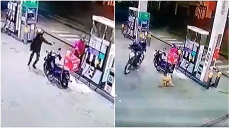 VIDEO: Repartidor se defiende a tiros de un intento de robo en una gasolinera