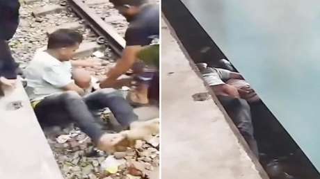 VIDEO: Hombre cubre con su cuerpo a un bebé que cayó bajo un tren en marcha